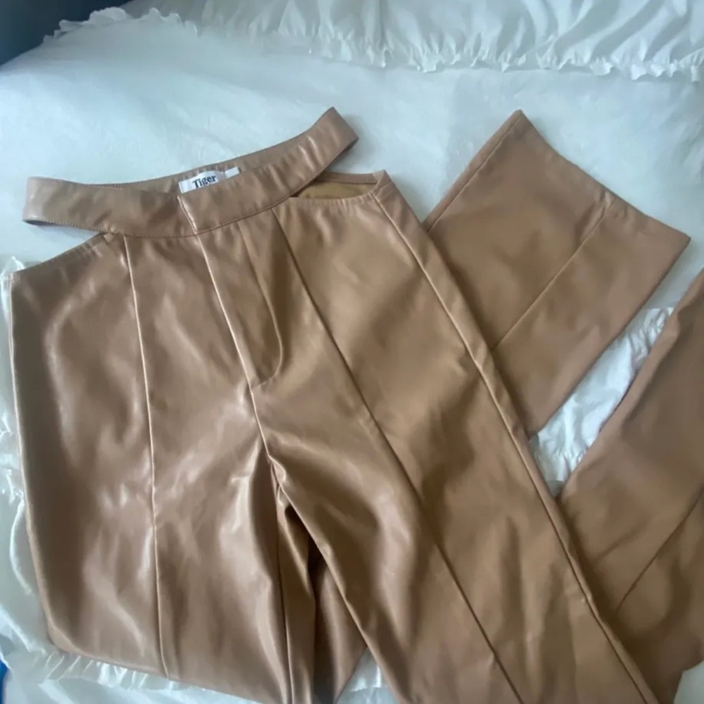 Tiger Mist Tan Leather Pants